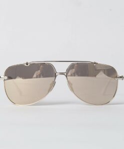 Chrome Hearts glasses GRITT – GOLD PLATEDSHINY SILVERWHITE PERFORATED LEATHER 1